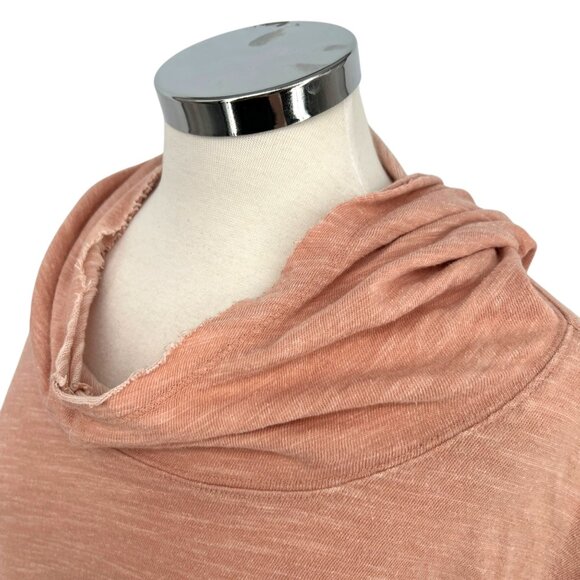 Free People Beach In A Hurry Hoodie Side Slit Pale Peach Pink Pullover One Size - Picture 5 of 12